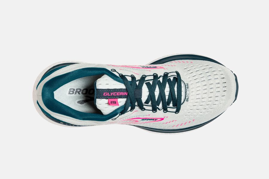 Brooks Running Shoes - Glycerin 19 Road Womens - White/Pink - XWH-680471